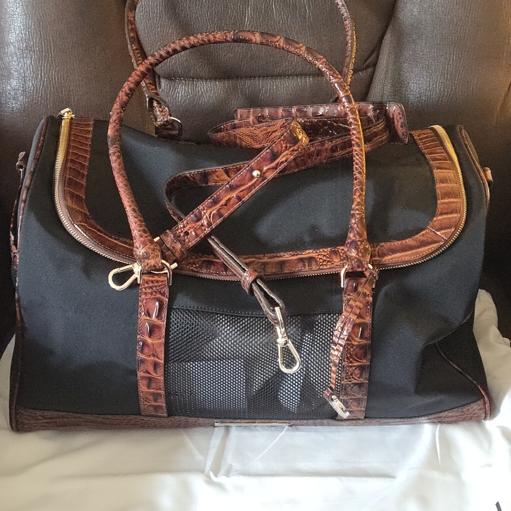 Brahmin Black and Brown Pet Carrier